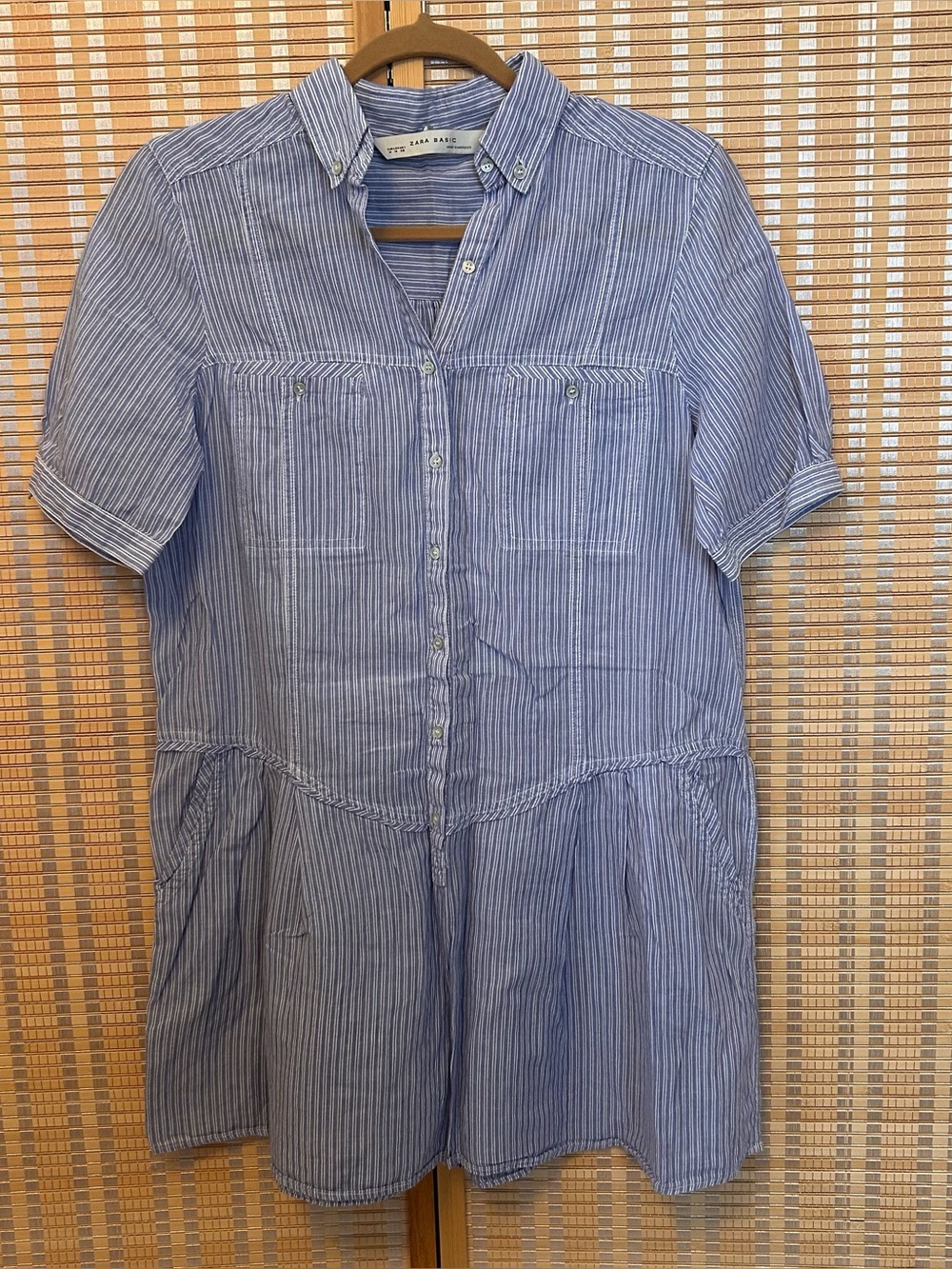 Zara Blue White Striped Mini dress coastal
